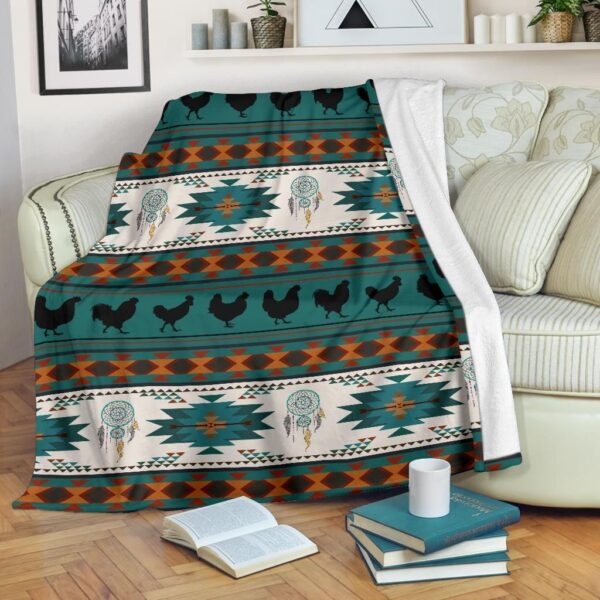 Chicken Native American Fleece Blanket Sherpa Blanket