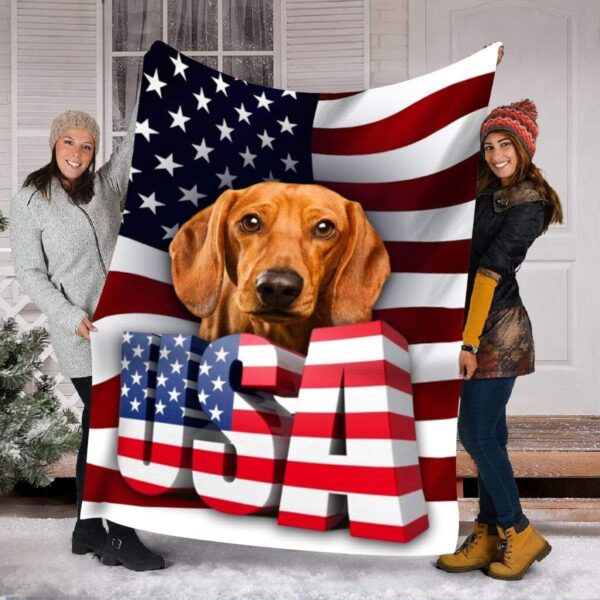 Dachshund Flag Fleece Blanket Sherpa Blanket