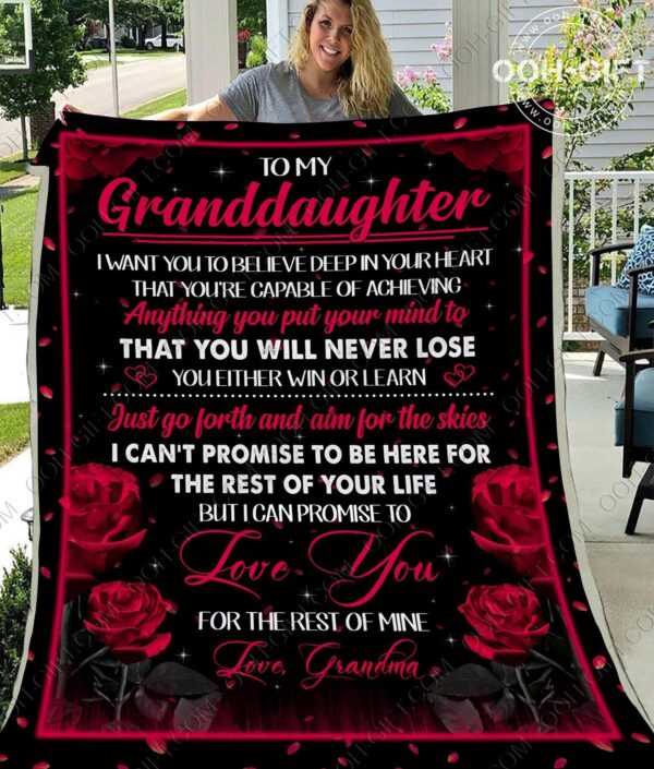 To My Granddaughter Grandma Fleece Blanket Sherpa Blanket