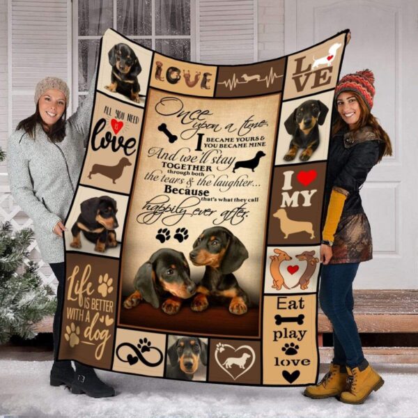 Dachshund Puppies Fleece Blanket Sherpa Blanket