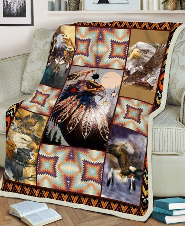 Native Eagle Fleece Blanket Sherpa Blanket
