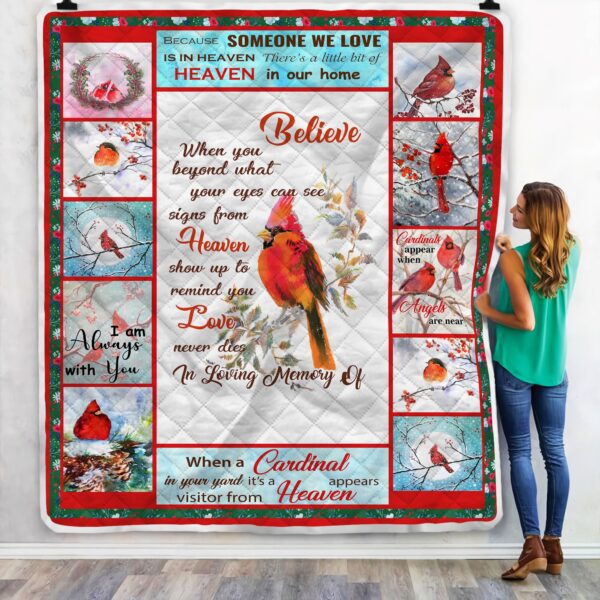 Cardinal In Loving Memory Of Fleece Blanket Sherpa Blanket