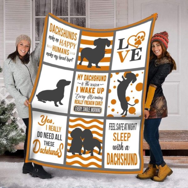 Dachshund Fleece Blanket Sherpa Blanket