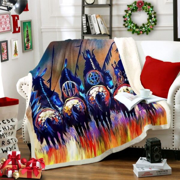 Native American Fleece Blanket Sherpa Blanket