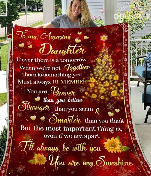 To Daughter Red Fleece Blanket Sherpa Blanket