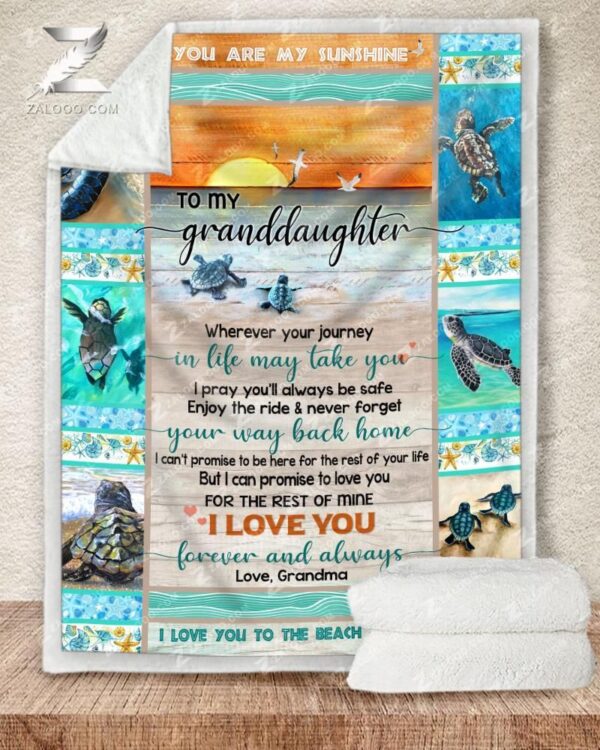 To Granddaughter Grandma Fleece Blanket Sherpa Blanket