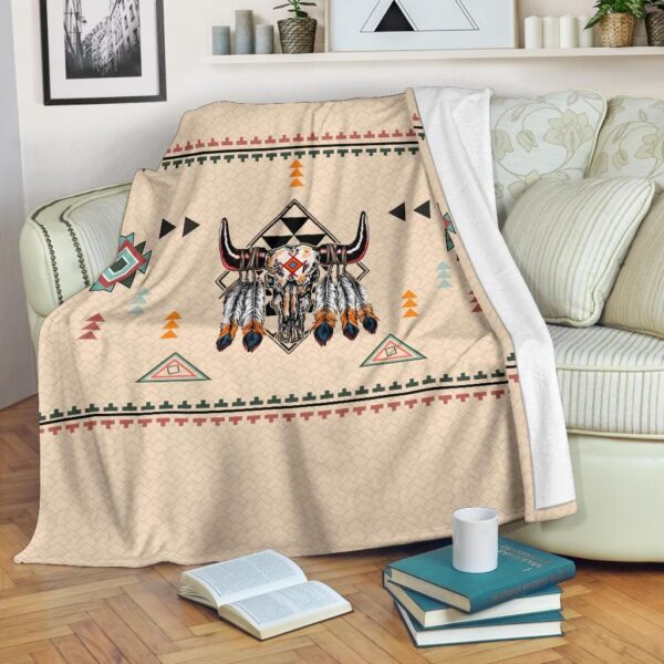 Native American Pride Bison Fleece Blanket Sherpa Blanket