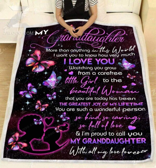 My Granddaughter Fleece Blanket Sherpa Blanket