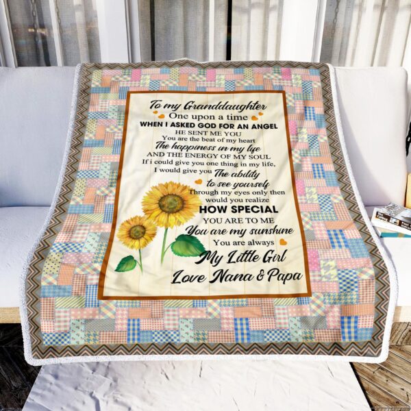 To My Granddaughter Fleece Blanket Sherpa Blanket