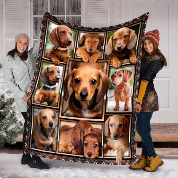 Dachshund Puppy Fleece Blanket Sherpa Blanket