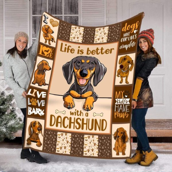 Funny Dachshund Fleece Blanket Sherpa Blanket