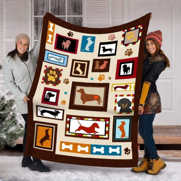 Love My Dachshund Fleece Blanket Sherpa Blanket