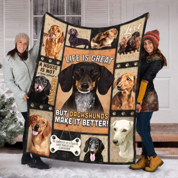 Dachshund Dog Fleece Blanket Sherpa Blanket