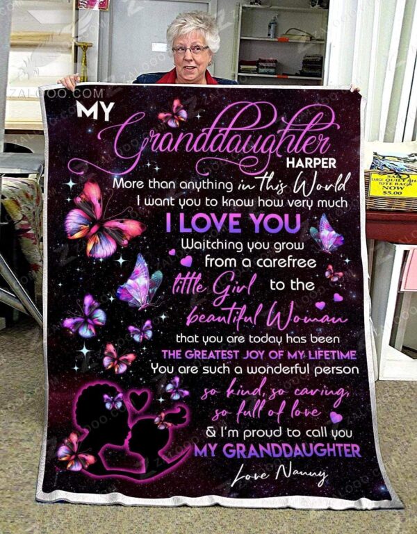 My Granddaughter Nanny Fleece Blanket Sherpa Blanket