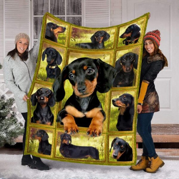 Dachshund Puppy Fleece Blanket Sherpa Blanket