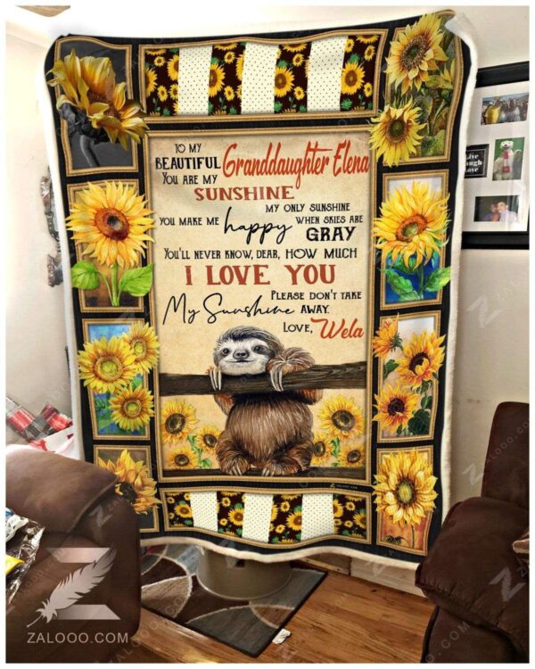 To My Granddaughter Wela Fleece Blanket Sherpa Blanket