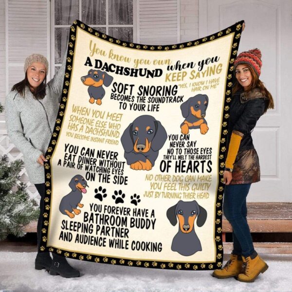 Dachshund Dog Fleece Blanket Sherpa Blanket