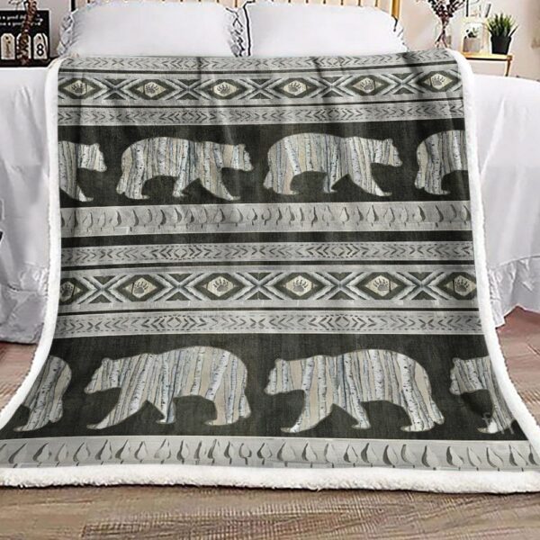 Native Bear Fleece Blanket Sherpa Blanket