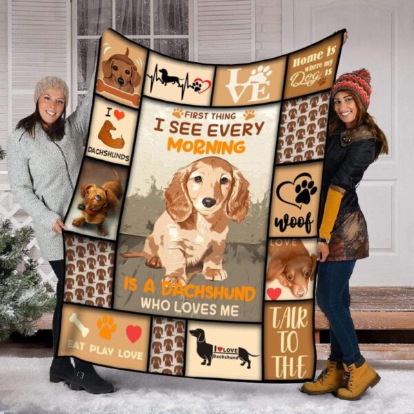 Dachshund Fleece Blanket Sherpa Blanket