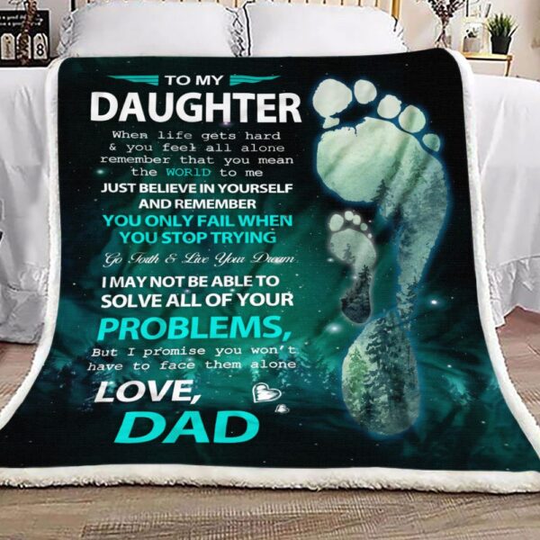 To My Daughter Fleece Blanket Sherpa Blanket