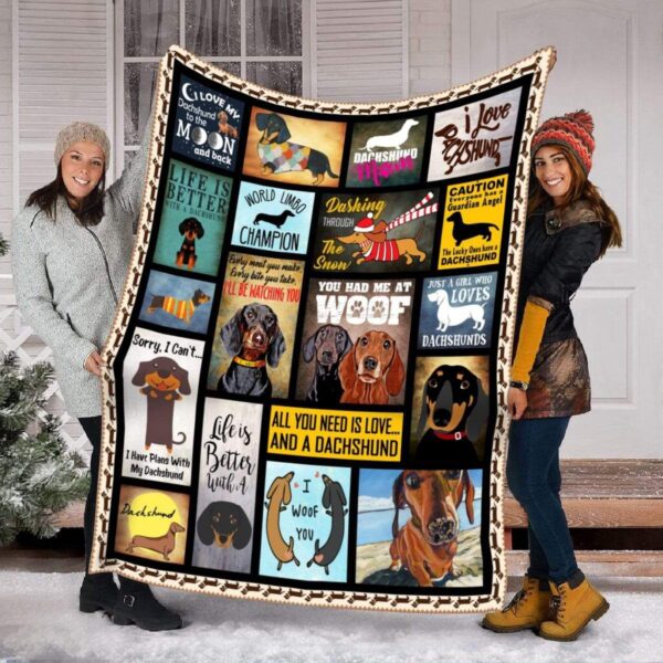 Dachshund Dog Fleece Blanket Sherpa Blanket