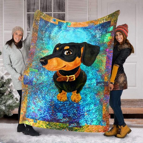 I Love My Dachshund Fleece Blanket Sherpa Blanket