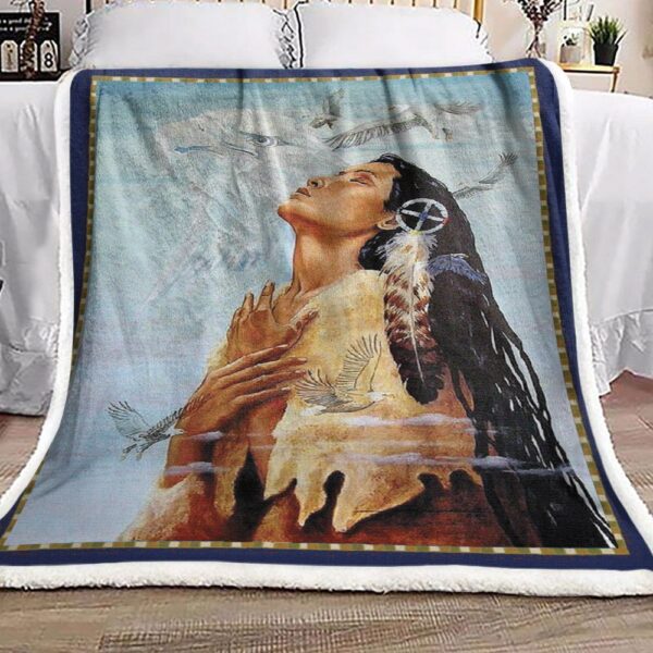 Native America Fleece Blanket Sherpa Blanket