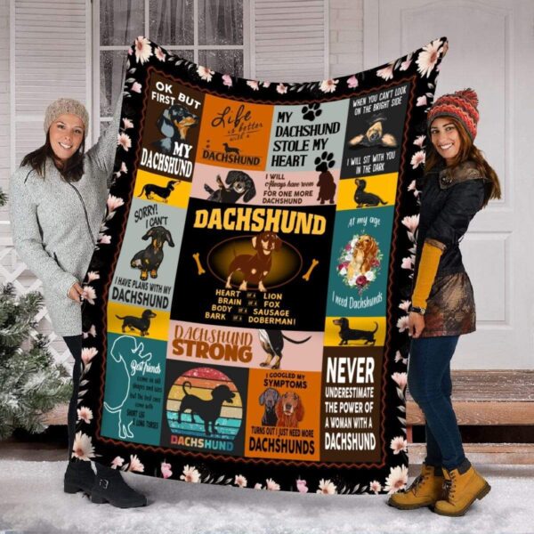 Dachshund Dog Fleece Blanket Sherpa Blanket