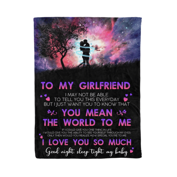 Girlfriend Gift For Her You Mean The World To Me Fleece Blanket Sherpa Blanket