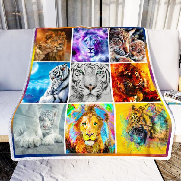 Mom And Baby Tiger Fleece Blanket Sherpa Blanket