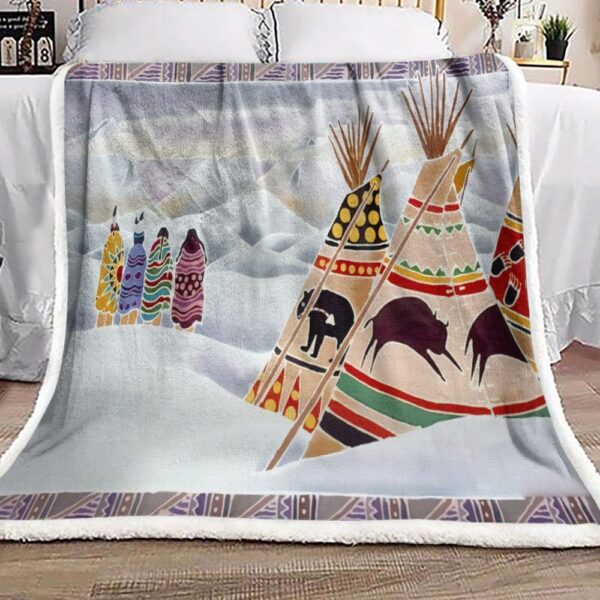 Native American Fleece Blanket Sherpa Blanket