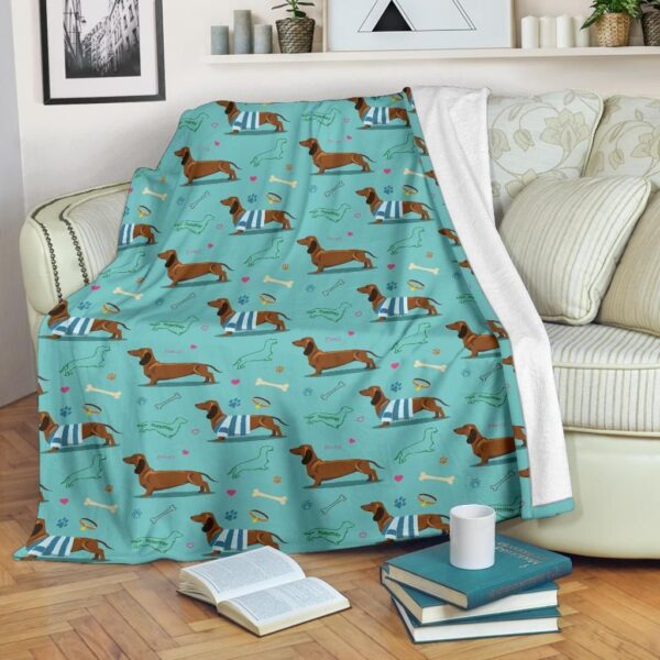 Dachshund 3 Fleece Blanket Sherpa Blanket