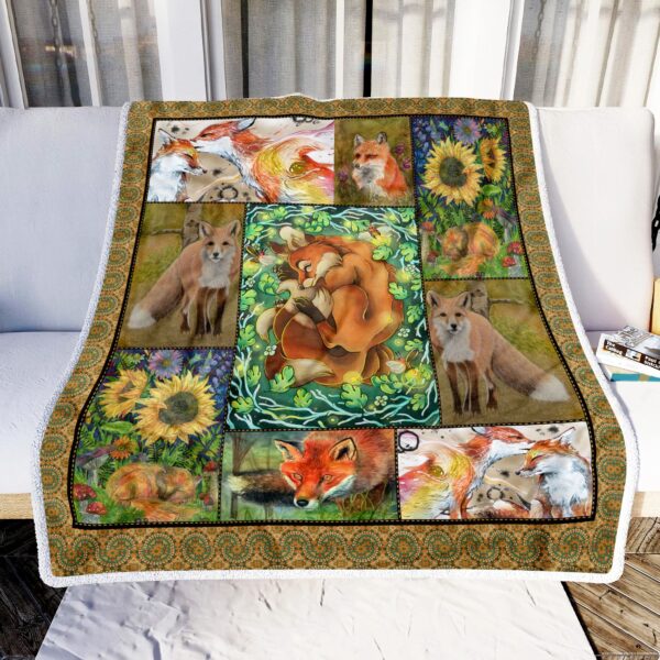 Love Fox Fleece Blanket Sherpa Blanket