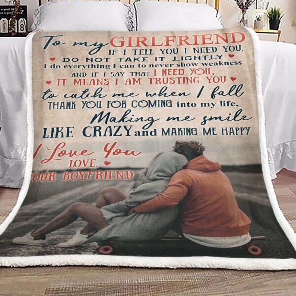 Family To My Girlfriend Fleece Blanket Sherpa Blanket