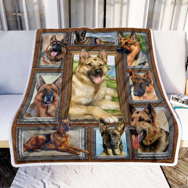 German Shepherd Fleece Blanket Sherpa Blanket