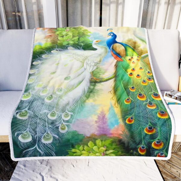 Peacock Couple Fleece Blanket Sherpa Blanket