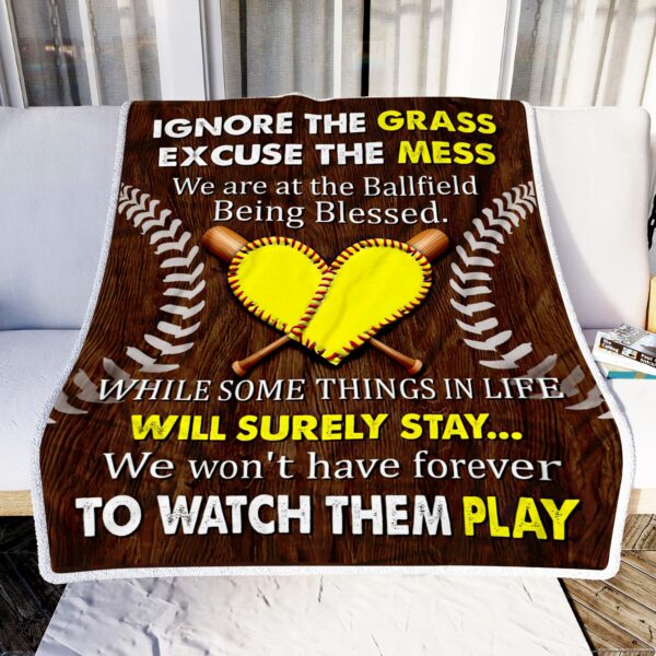 Softball Watch Them Play Fleece Blanket Sherpa Blanket