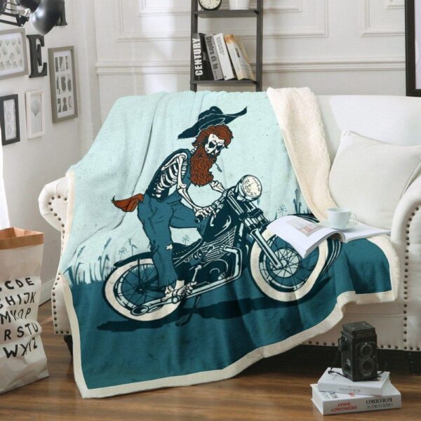 Motorbike Fleece Blanket Sherpa Blanket