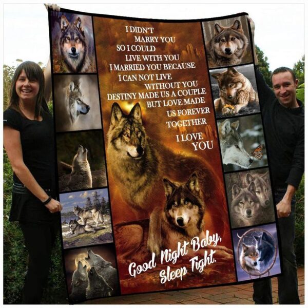 Sleep Tight Baby Wolf Fleece Blanket Sherpa Blanket