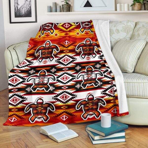 Native American Turtle Fleece Blanket Sherpa Blanket