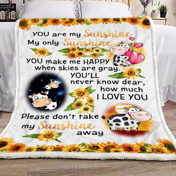 Cows Are My Sunshine Fleece Blanket Sherpa Blanket