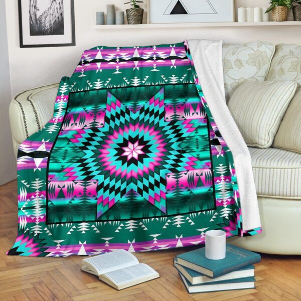 Native American Sunset Fleece Blanket Sherpa Blanket