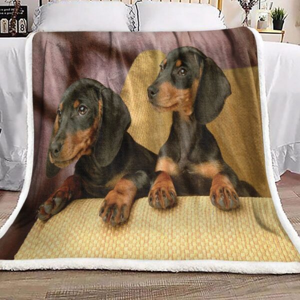 Dachshund Fleece Blanket Sherpa Blanket