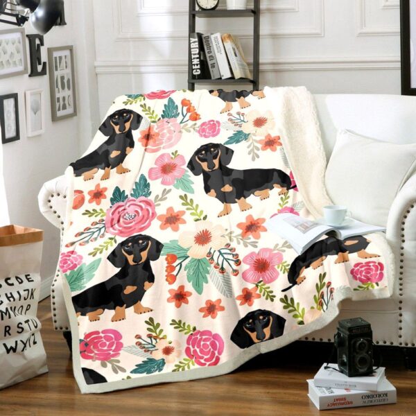 Dachshund Fleece Blanket Sherpa Blanket
