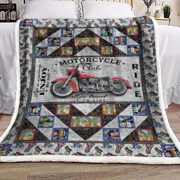 Motorcycle Fleece Blanket Sherpa Blanket