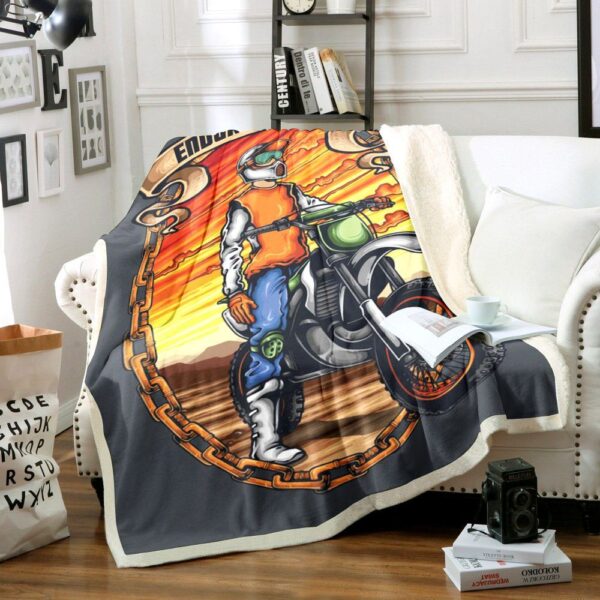 Motorcycle Fleece Blanket Sherpa Blanket
