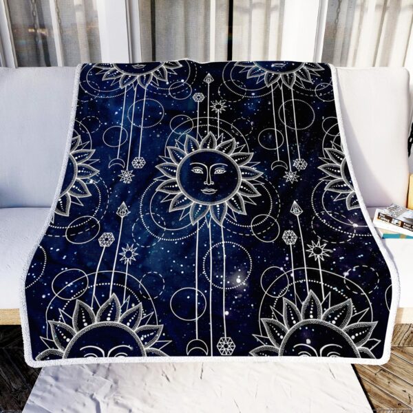Printed Moon Sun Fleece Blanket Sherpa Blanket