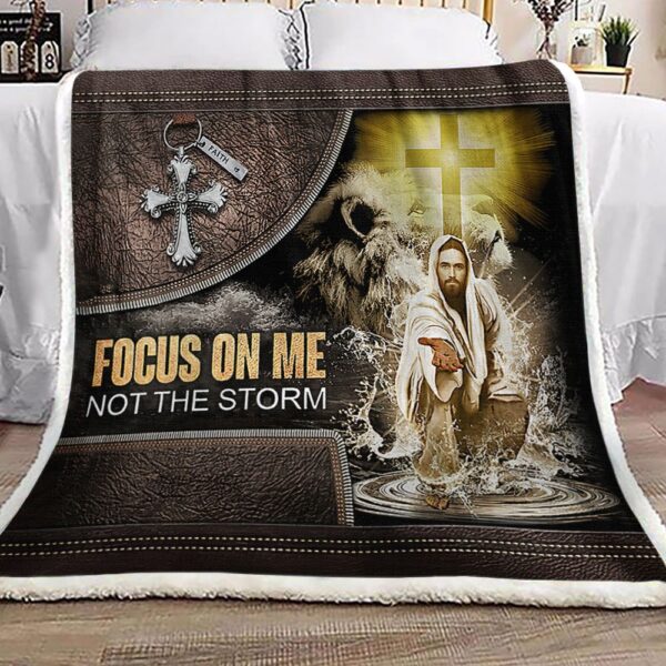 Jesus Focus On Me Fleece Blanket Sherpa Blanket