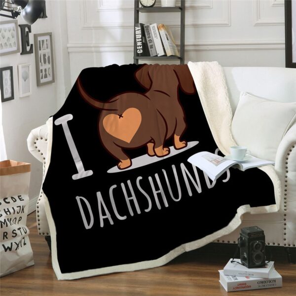 Dachshund Fleece Blanket Sherpa Blanket