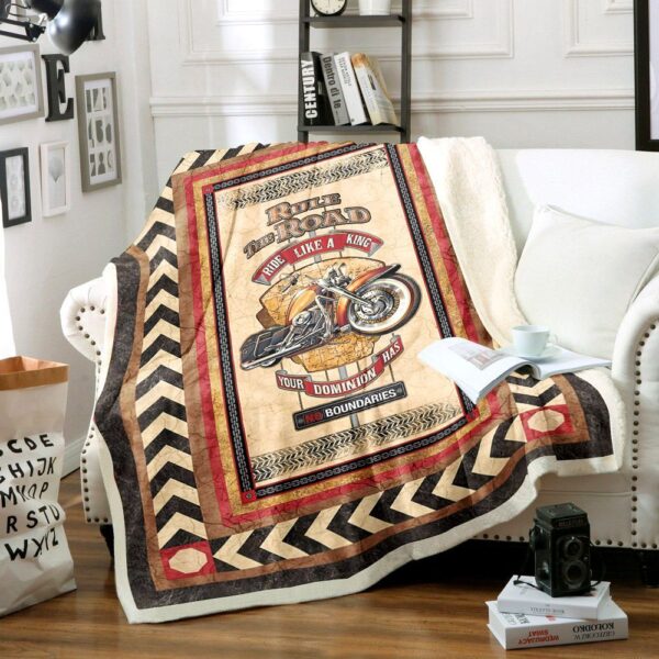 Motorcycle Fleece Blanket Sherpa Blanket